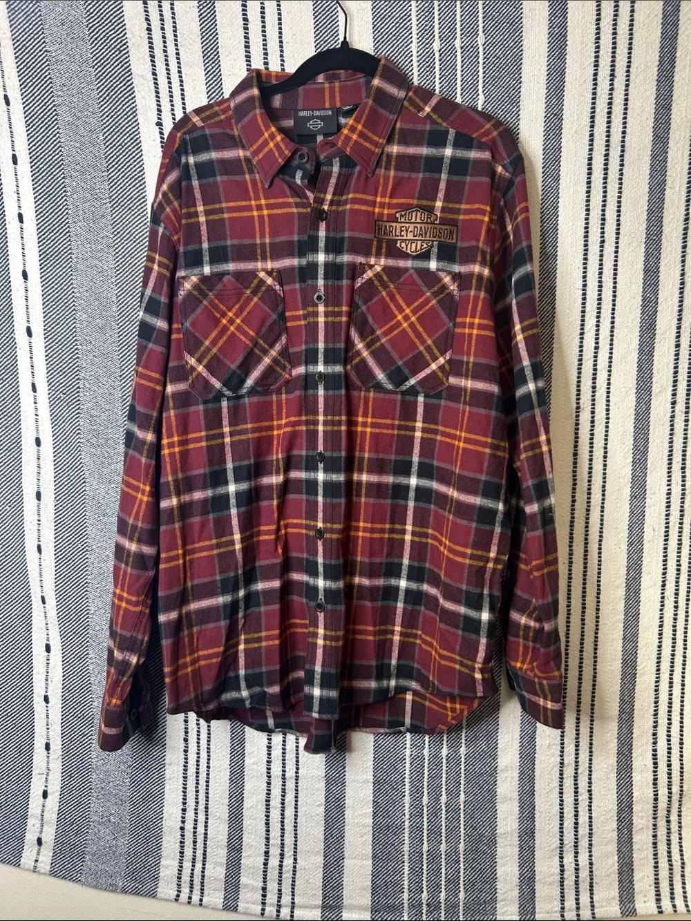 Harley Davidson Men’s Flannel Button Up Shirt - Picture 1 of 3